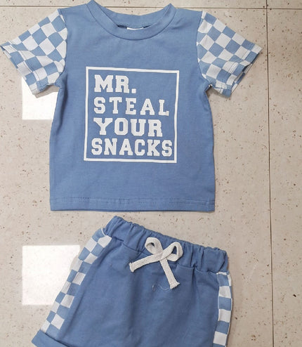 Children's Fashion Letter Print Short-sleeve Suit