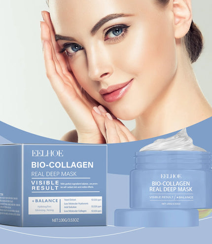 EELHOE Bio Collagen Face Mask Peel off Moisturizing Facial Nicotinamide Smooth Face Skin Deep Cleansing Blackhead Peel off Mask