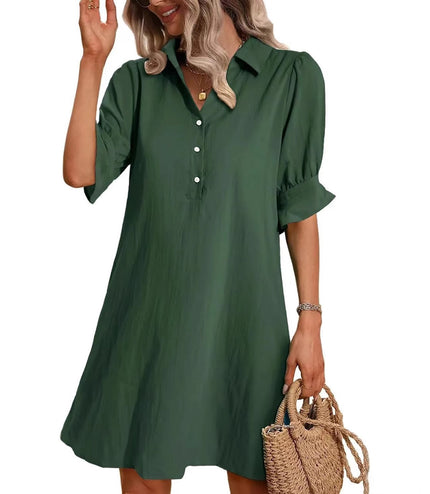 Casual Loose Solid Color Dress