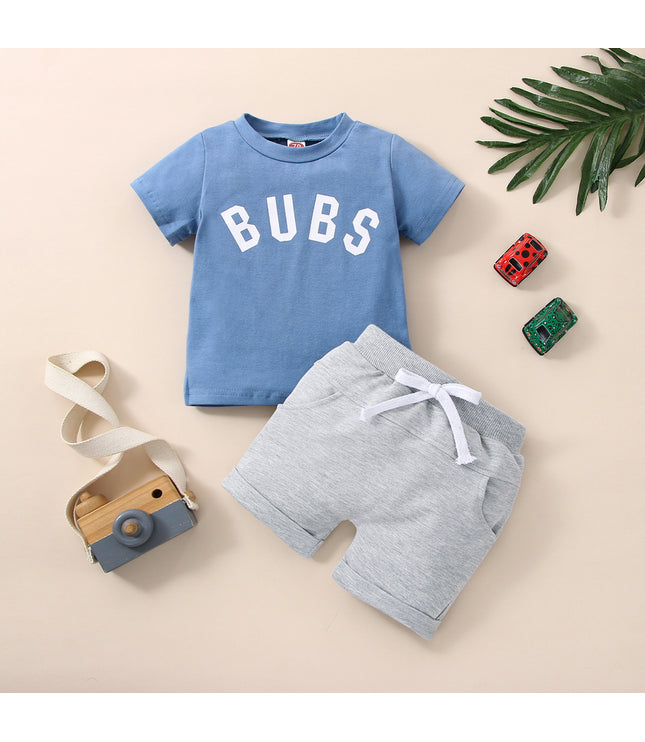 Short Sleeve Suit Boy Letter Printing