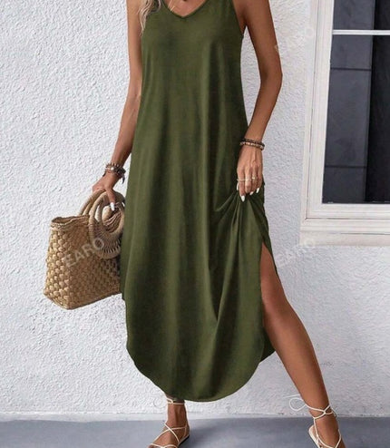 Ladies Lunch Break Solid Color Dress