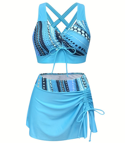 Women's Two-piece Casual Swimsuit P102 Blue