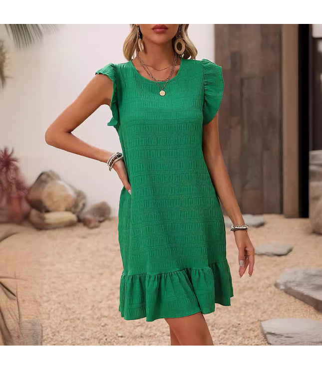 Elegant Solid Color Sleeveless Dress Women