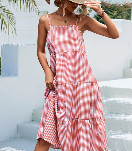 Classic Plaid Camisole Dress Women's