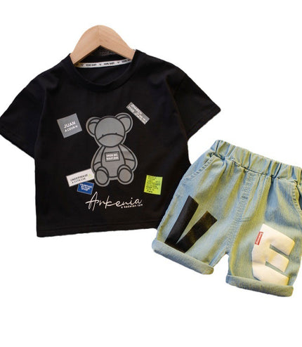 Summer New Cotton Baby Boy And Baby Girl Short-sleeved Shorts Two-piece Set
