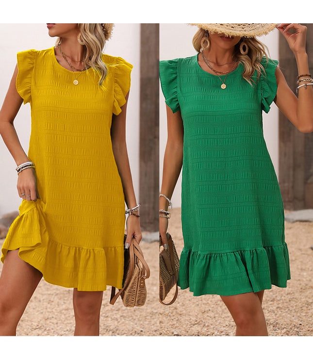 Elegant Solid Color Sleeveless Dress Women