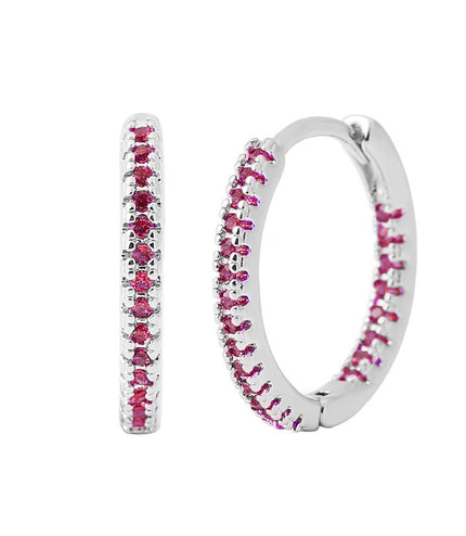 Circle Female Earrings Ear Clip Multicolor Zircon Elegant
