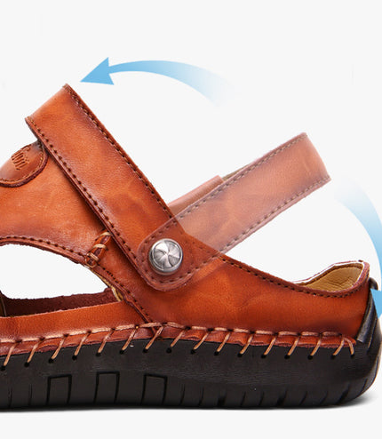 Men's Closed Toe Sandals Summer Adjustable Slides Slippers Fashion Beach Shoes
