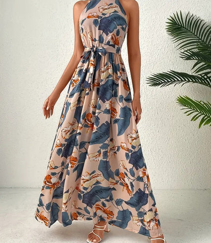 Bohemian Retro Halter Dress Women