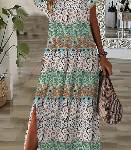 Short Sleeve Printed Pocket Dress