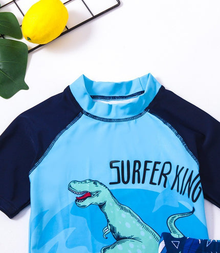 Boys' Two-piece Dinosaur Swimsuit For Middle And Big Children Sunscreen Swimwear