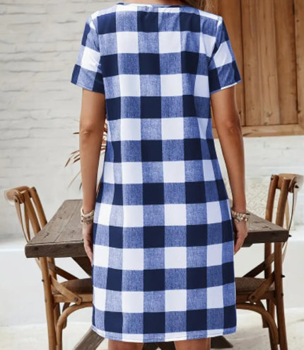 Elegant Plaid Midi Tent Dress