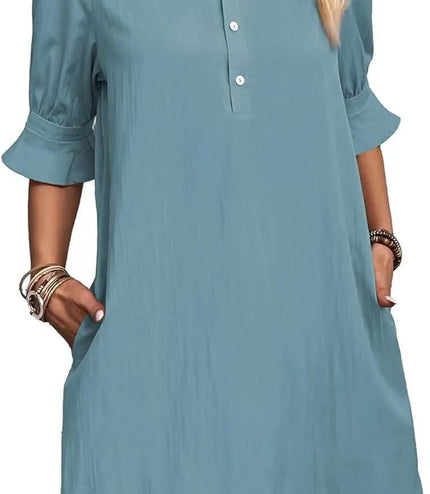 Casual Loose Solid Color Dress