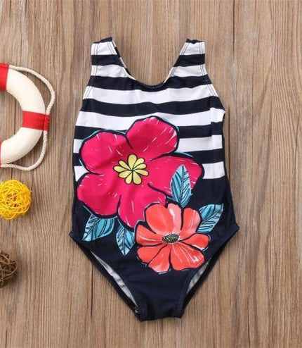 Flower Print 1pc Swimsuit