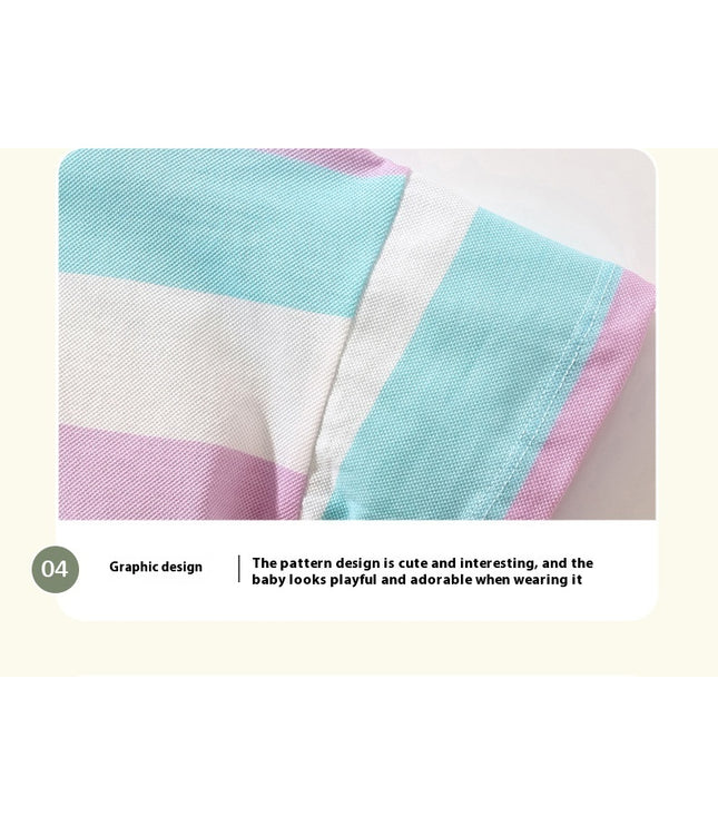 Polo Shirt Short Sleeve Striped Cotton Boy