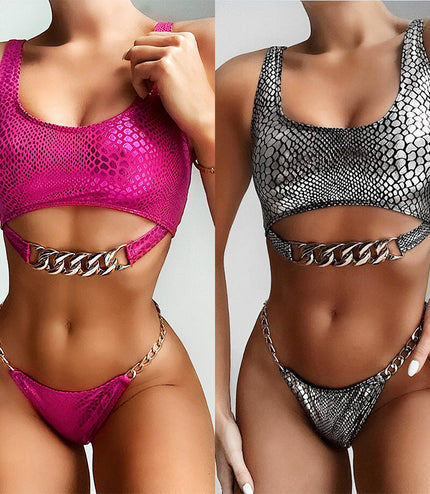 Snake pattern bikini