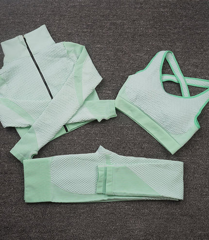 Three-piece Stretch Fitness Pants Sports Yoga Suit