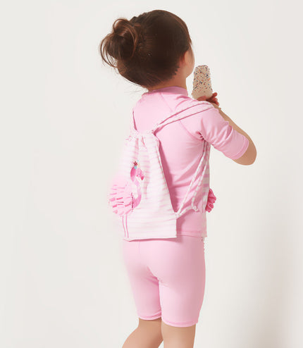 Girls' swimsuit, children's swimsuit,  sun protection split boxer printing hot spring swimsuit