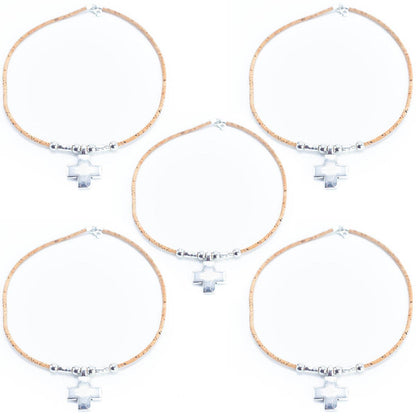 Natural Cork Bead Necklace-0