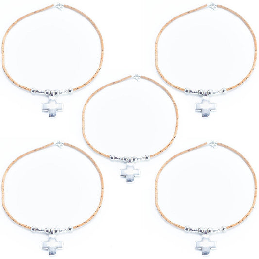Natural Cork Bead Necklace-0