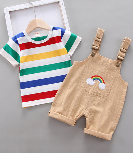 Rainbow Bib Pants Girls Baby Kids