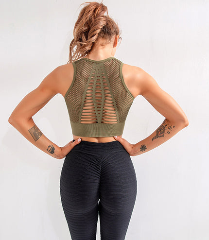 Women Sports Bra Sexy Brathable Mesh Sports Top