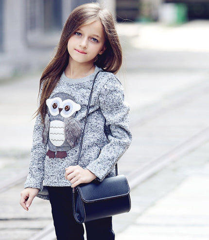 Jacket Coat for Girls Boy Sweatshirts Sweater for Girls Children's Girl Coats Cartoon Owl Clothes for Autumn Winter Fleece Lined