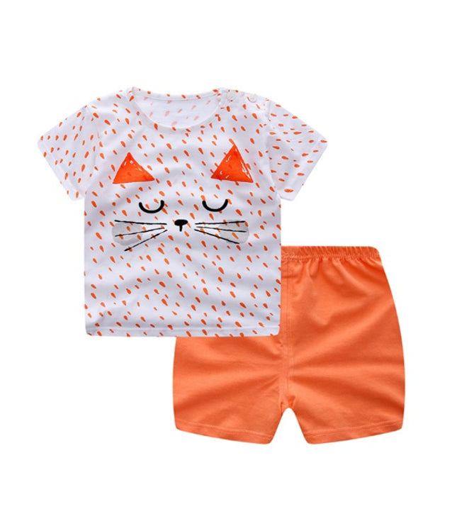 Cartoon Clothing Baby Boy Summer Clothes T-shirt Baby Girl Casual Clothing Sets