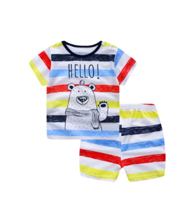 Cartoon Clothing Baby Boy Summer Clothes T-shirt Baby Girl Casual Clothing Sets
