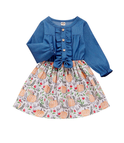 Denim patchwork dress