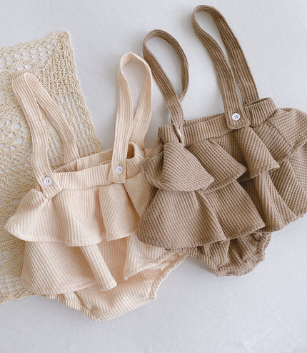 Baby Romper 0-2 Years Old Baby Clothes Baby Girl Foreign Style Pleated Lotus Leaf Sling Climber