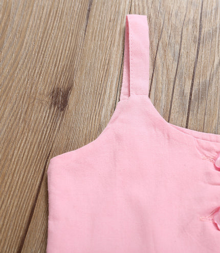 Maple flamingo print ruffled children's clothing