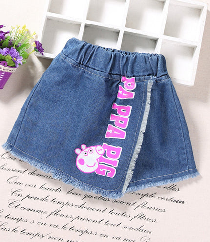 Sand Washed Denim Girls Shorts Girls Baby Outer Wear Thin Section