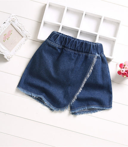 Sand Washed Denim Girls Shorts Girls Baby Outer Wear Thin Section