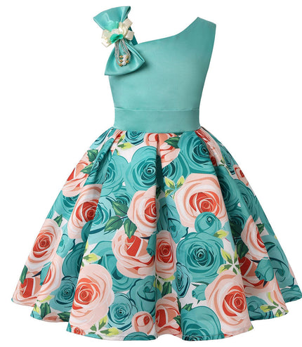 Girls' Dresses Girls' Princess Dresses Digital Print Children's Dresses