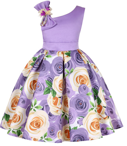 Girls' Dresses Girls' Princess Dresses Digital Print Children's Dresses