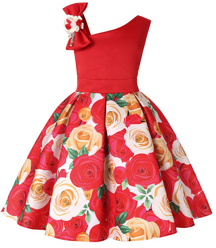 Girls' Dresses Girls' Princess Dresses Digital Print Children's Dresses