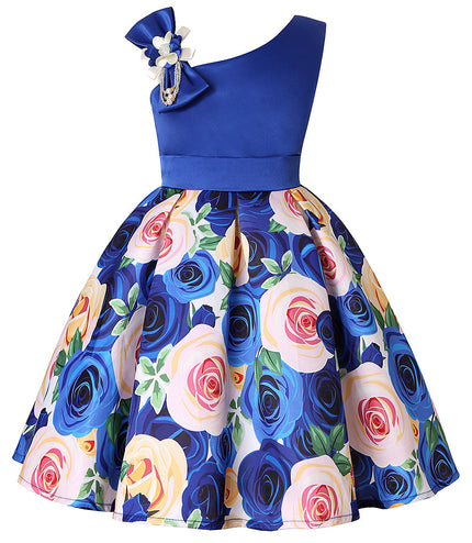 Girls' Dresses Girls' Princess Dresses Digital Print Children's Dresses