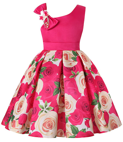 Girls' Dresses Girls' Princess Dresses Digital Print Children's Dresses