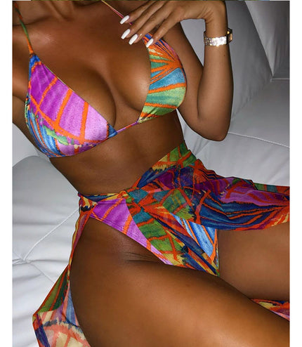 Swimsuit Sexy Sandy Three-Piece Bikini Amazon European And American Foreign Trade Swimwear Bikini