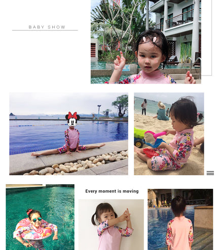 Yi Zi Children's Swimwear Girls Swimwear Baby Baby Split Pants Swimwear Big Kids Sunscreen Swimwear