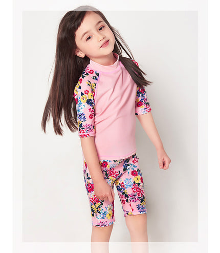 Yi Zi Children's Swimwear Girls Swimwear Baby Baby Split Pants Swimwear Big Kids Sunscreen Swimwear