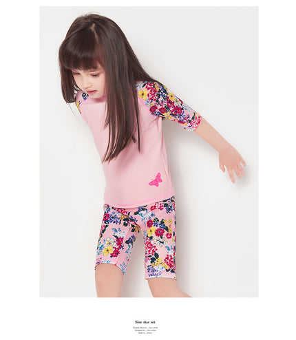 Yi Zi Children's Swimwear Girls Swimwear Baby Baby Split Pants Swimwear Big Kids Sunscreen Swimwear