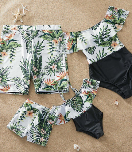 Foreign Trade Family Wear Cross-Border Nylon Printing European And American Parent-Child Swimsuits Baby Boys Girls Men'S And Women'S Clothing Yy0008
