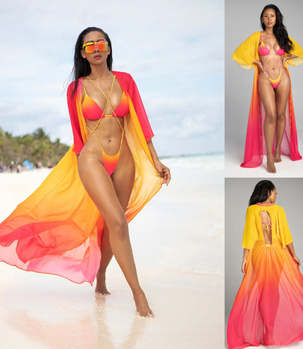 Bikini Tie Rope Gradient Color Bikini Swimsuit Female Split Swimwear