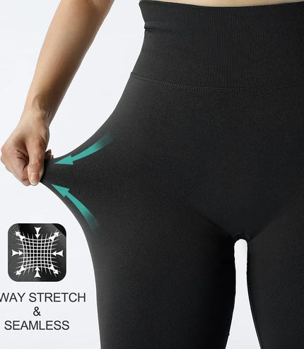Seamless Knitted Leggings Fitness GYM Pants Women's High Waist Leggings Hips Tight Peach Buttocks High Waist Nude Yoga Pants