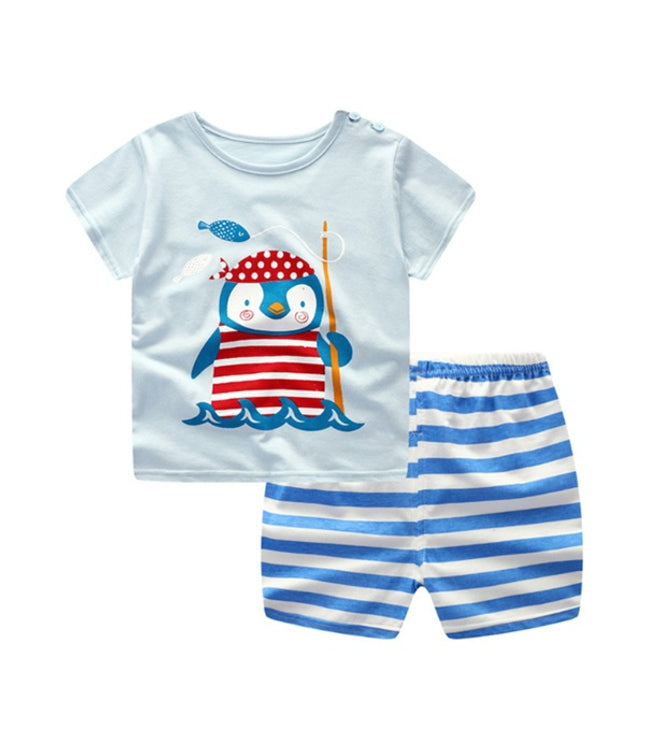 Cartoon Clothing Baby Boy Summer Clothes T-shirt Baby Girl Casual Clothing Sets
