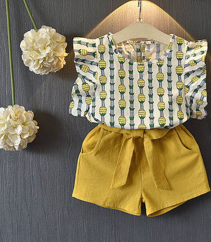 Kids Baby Girls Clothes New Short Sleeve T-Shirt Pants Dress