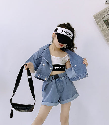 Kids  Lapel Workwear Jacket Straight