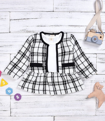 Long-sleeved Dresses Two-piece Children's Baby Small Incense Wind Suit
